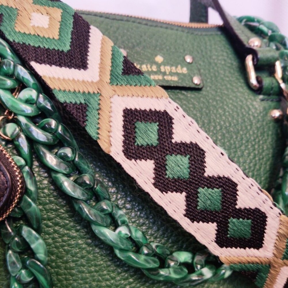 Kate Spade Lg Maise Bowler Satchel in Bottle/Black EUC + NEW Coin Purse/Straps - Picture 3 of 15